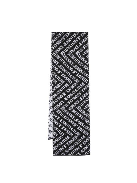 VERSACE JEANS COUTURE intarsia-knit logo rectangular scarf