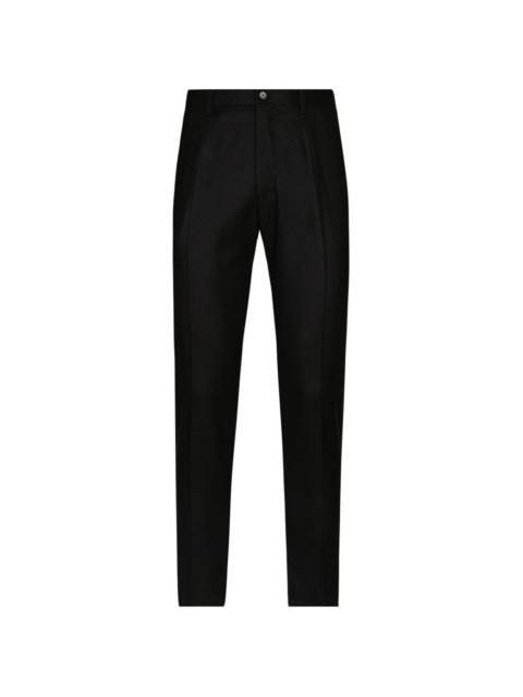 mid-rise wool chino trousers