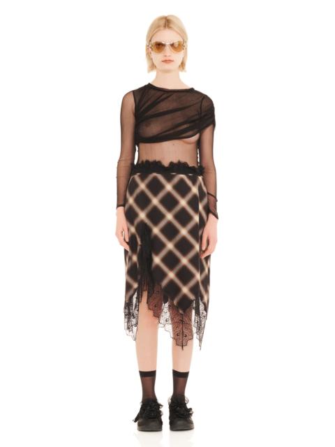 Collina Strada BLACK PLAID WATERLILY SKIRT