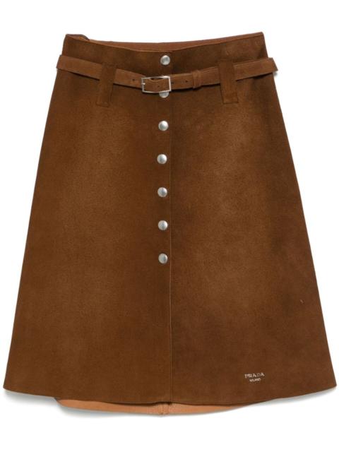 Prada belted midi skirt