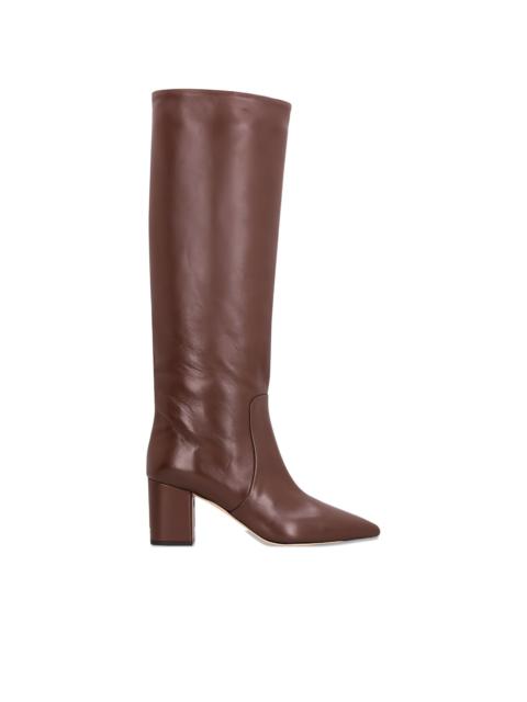 Anja 70MM leather block-heel boots