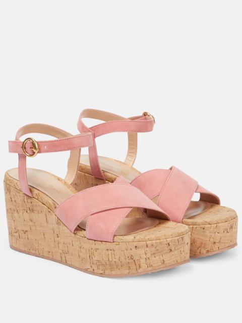 Suede wedge sandals