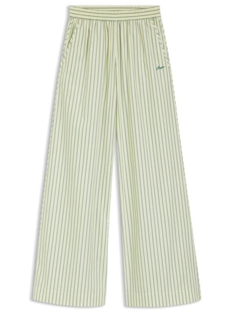 BOSS COTTON-POPLIN TROUSERS WITH VERTICAL STRIPE