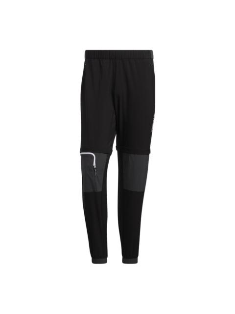 Men's adidas Voyager Detachable Pants Elastic Waistband Bundle Feet Sports Pants/Trousers/Joggers Bl