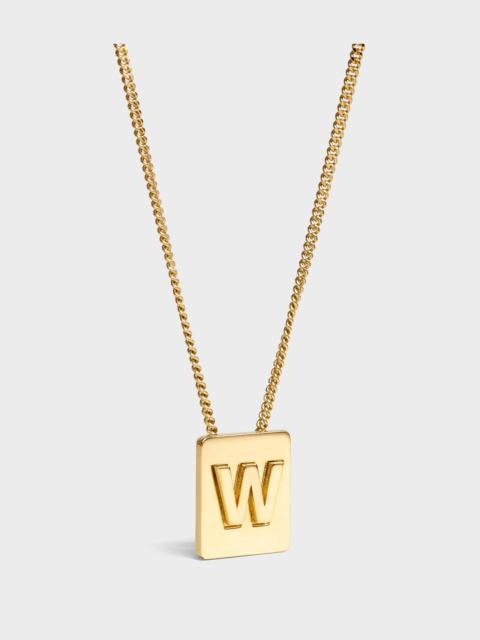 CELINE Alphabet W Necklace in Brass with Gold finish