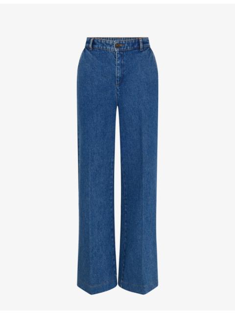 soeur California wide flared-leg high-rise jeans
