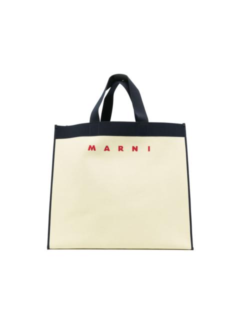 Marni logo-jacquard cotton tote bag