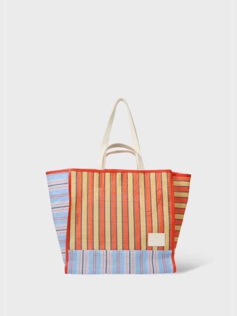 Paul Smith Blue and Red 'Pool Smith Stripe' Tote Bag