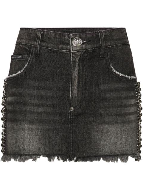 PHILIPP PLEIN Rib Strass mini skirt