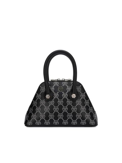 PHILIPP PLEIN small Majestic monogram rhinestone handle bag