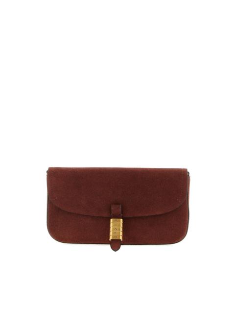 PINKO medium Saddle Flat suede shoulder bag