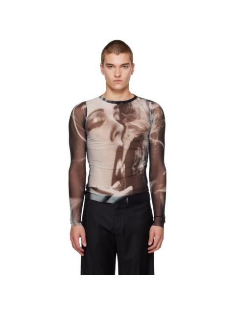 Jean Paul Gaultier Black & Gray 'The Smoking Women' T-shirt