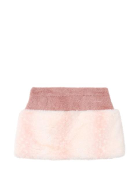 GCDS faux-fur mini skirt