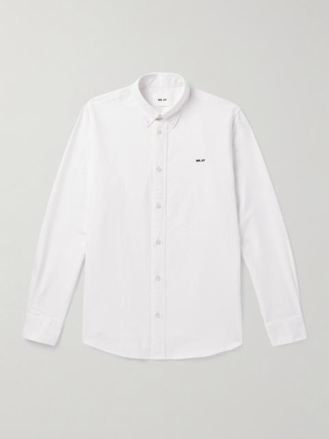 NN07 Colby 5910 Button-Down Collar Logo-Embroidered Organic Cotton Shirt