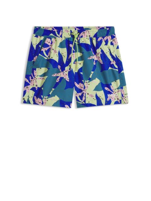 HUGO QUICK-DRY SWIM SHORTS WITH ALL-OVER PRINT