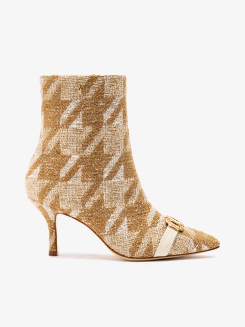 Larroudé Mini Kate Boot In Latte Houndstooth Fabric