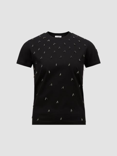 Moncler Tシャツ Crystal Flowers Cotton T-Shirt ★関税込 Moncler Crystal Flowers Cotton T-Shirt in Black | Lyst UK