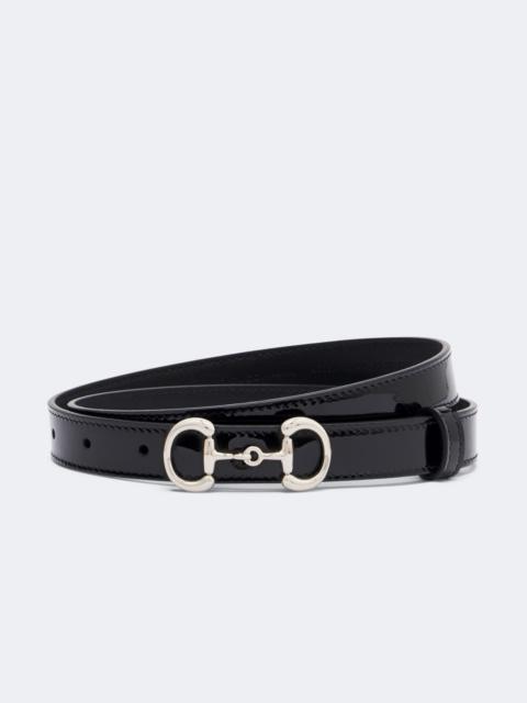 GUCCI Horsebit patent leather belt