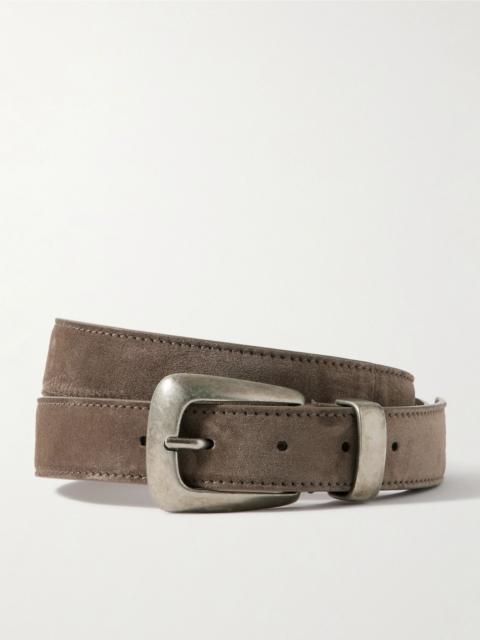 KHAITE Benny suede belt Taupe