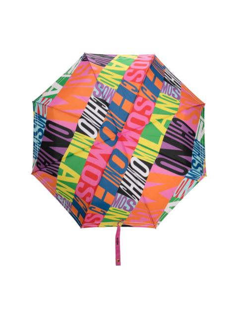 Moschino logo-lettering print foldable umbrella