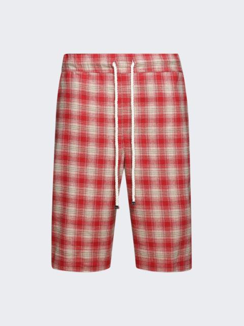 NAHMIAS Plaid Relaxed Short Cherry Plaid Flannel