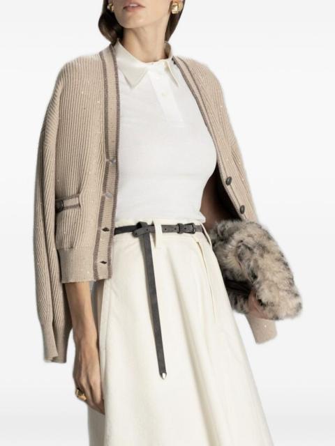 Brunello Cucinelli sequin-embellished ribbed cardigan