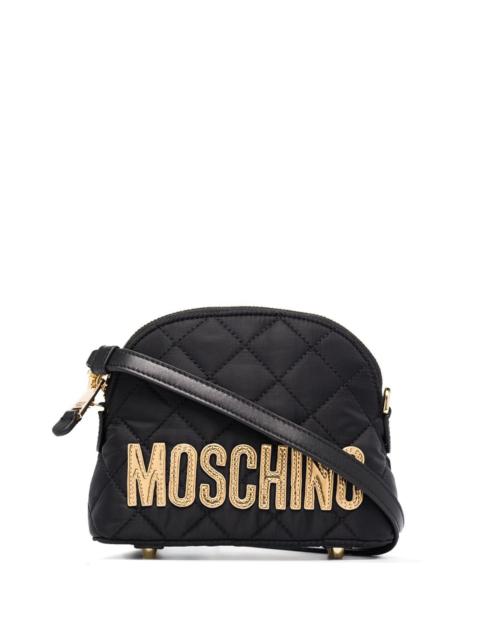 Moschino logo-embroidered quilted shoulder bag