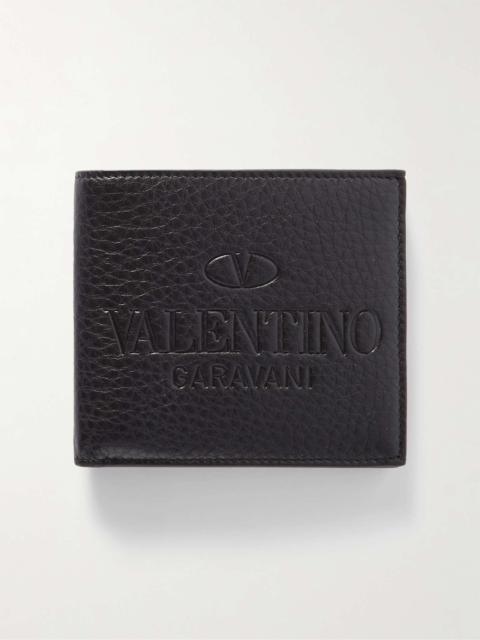 Valentino Garavani Logo-Debossed Full-Grain Leather Billfold Wallet