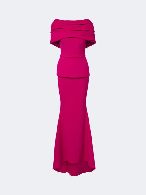 Safiyaa Loura off-shoulder crêpe gown