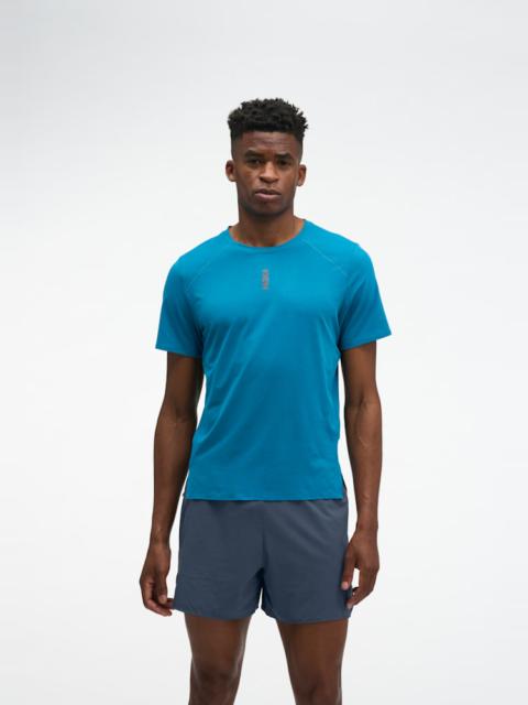 HOKA Men's EveryRun Short Sleeve Shirt in Night Glow Blue