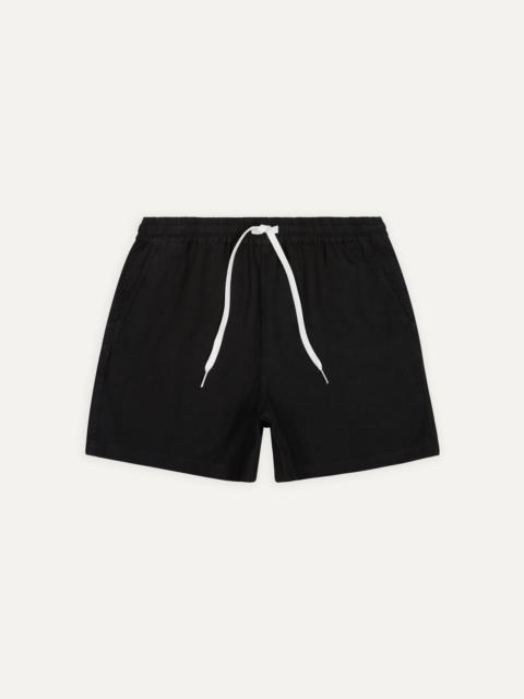 Drake's Black Linen Drawstring Shorts