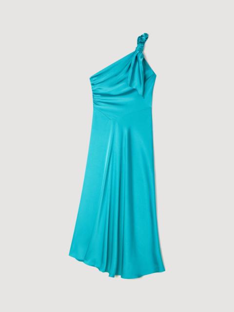Sandro SATIN-EFFECT MAXI DRESS WITH BOW