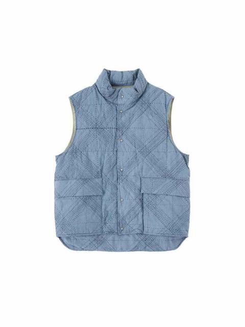 visvim WALKER DOWN VEST SASHIKO LT.INDIGO | REVERSIBLE