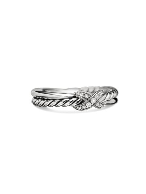 DAVID YURMAN Women's Petite X Ring in Sterling Silver - Diamond