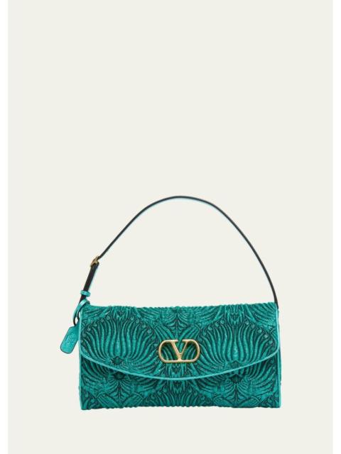 Valentino Devain Metallic Jacquard Top-Handle Bag