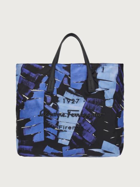 FERRAGAMO PALM PRINT TOTE BAG