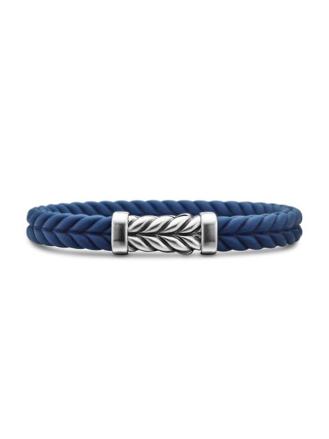 DAVID YURMAN Men's Chevron Bracelet in Brown Rubber - Blue