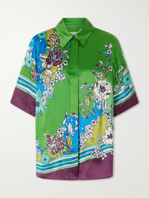 ALÉMAIS Nanci Printed Silk-satin Shirt