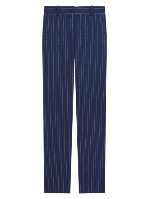 Theory Women's Pinstriped Crepe Slim-Fit Pants - Navy Multi