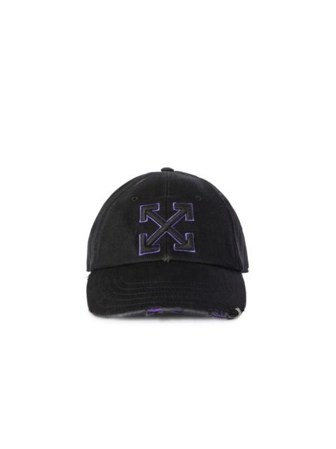 Off-White Black/purple Distressed Denim Baseball Cap