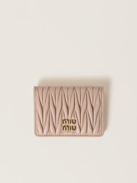 Miu Miu Matelassé nappa leather card holder