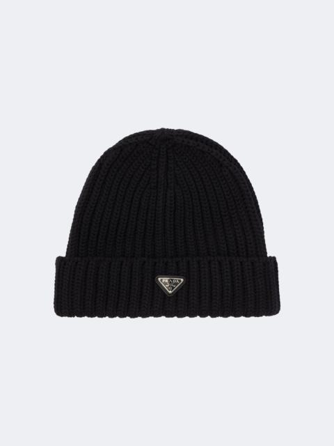 Prada Logo virgin wool beanie