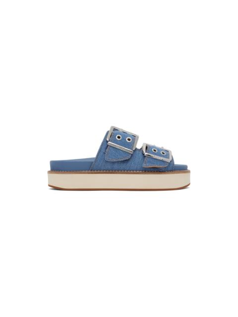 GANNI Blue Wide Chunky Sandals