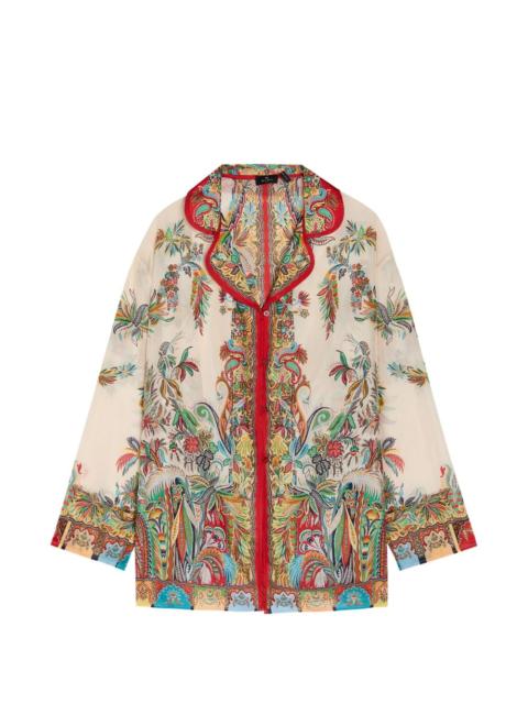 Etro paisley-print silk cover-up shirt