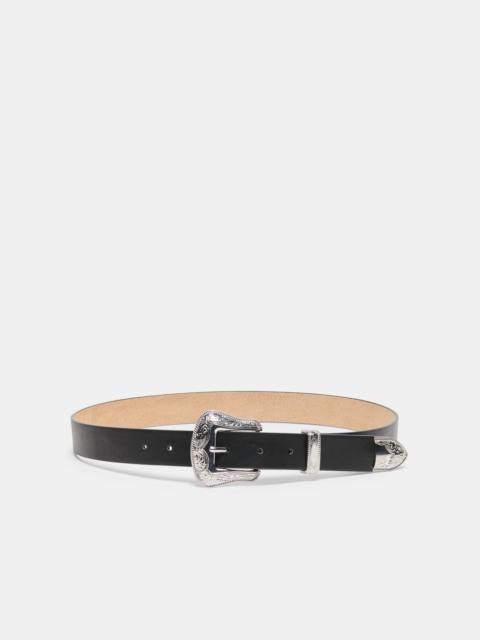 dolce vita VINTAGE WESTERN BUCKLE BELT BLACK SILVER