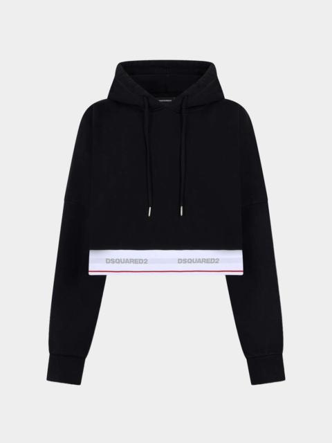 DSQUARED2 DSQUARED2 TAPE ELASTIC ONION CROPPED HOODIE