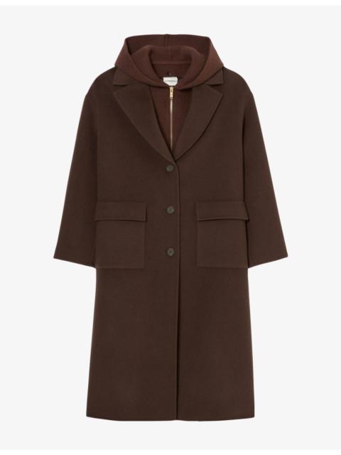 Claudie Pierlot Tailored Lapel-Collar Wool-Blend Coat