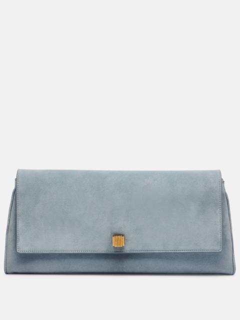 KHAITE Audrey suede clutch