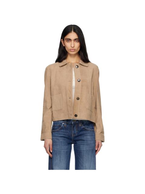 Max Mara Tan Baia Suede Jacket