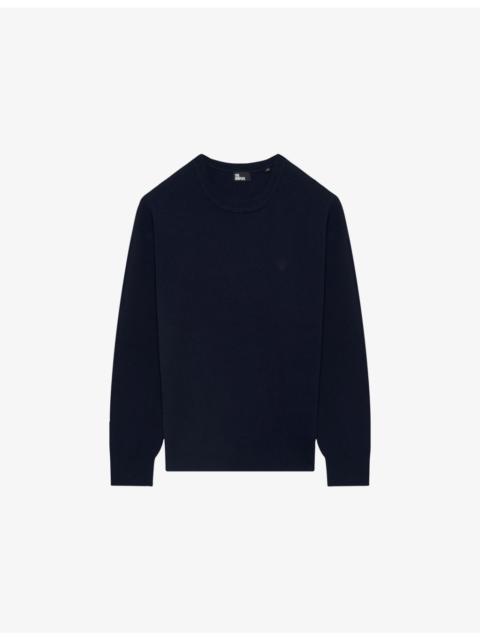 The Kooples Brand-Embroidered Crewneck Wool-Blend Jumper